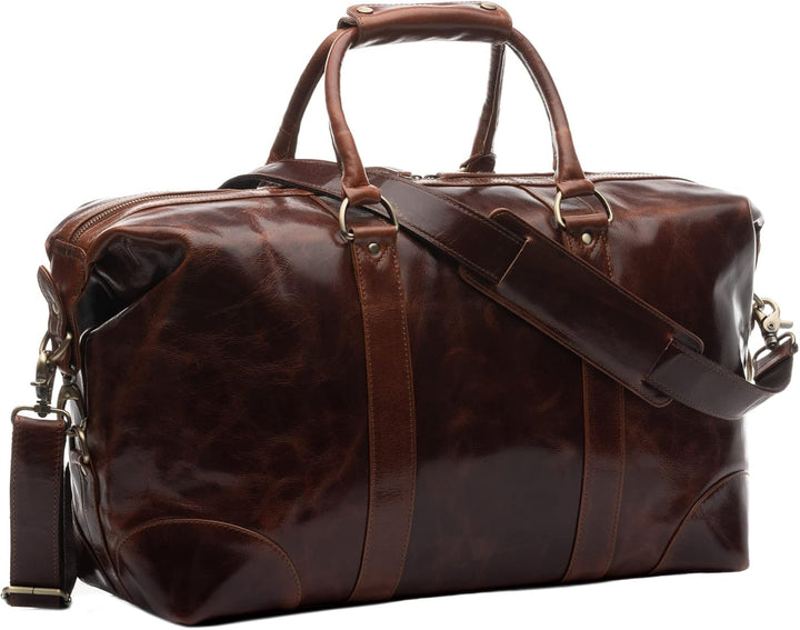 SID &amp; VAIN XL Reisetasche Austin aus Büffel-Leder I Sporttasche gross für Herren und Damen I Weekend