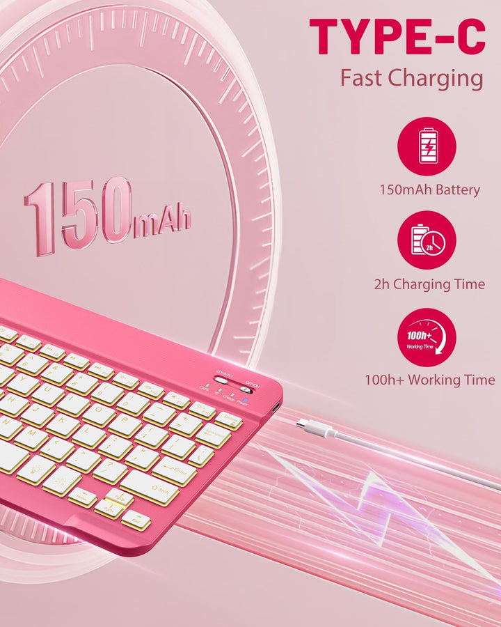 MoKo Tastatur Hülle für iPad 10th Generation 2022, iPad 10,9 Zoll, Multi-Winkel Magnetische Tablet H