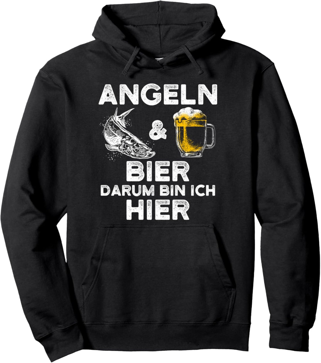 Lustiger Angler Pulli - Angeln und Bier für Fischer Fischen Pullover Hoodie