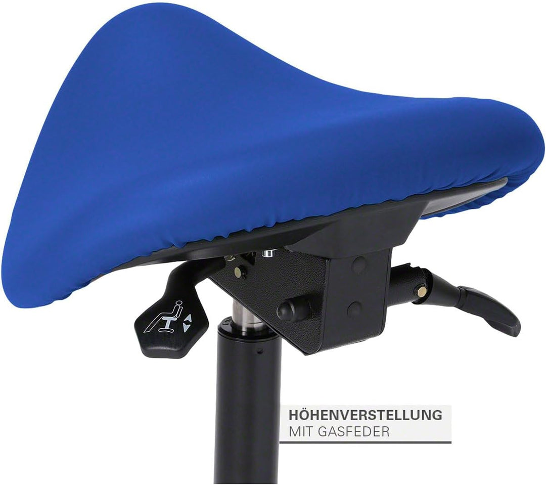 Sport-Tec Sattelhocker Standard mit Polster und Rollen, Rollhocker, Arbeitshocker Blau, Blau