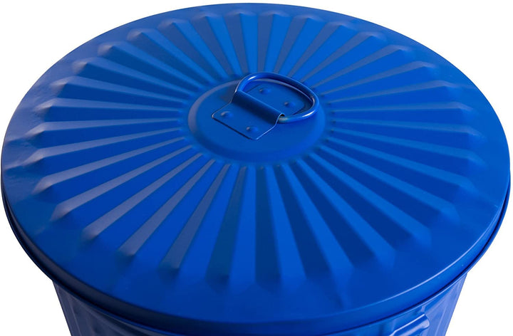 Jinfa 4 Sets Retrodesign Mülleimer mit Deckel | Blau | Ø 21,5 cm, Höhe 21,5 cm, 7 Liter Blau Ø 21,5