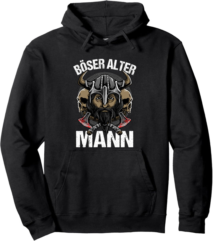 Böser alter Mann Grossvater Opa Wikinger Vintage Pullover Hoodie