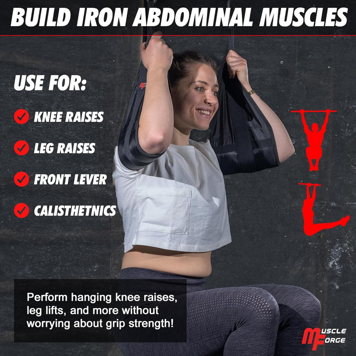 MuscleForge® Bauchmuskelschlaufen für ABS-Muskeltraining, Armschlaufen für Bauchtraining, AB Straps
