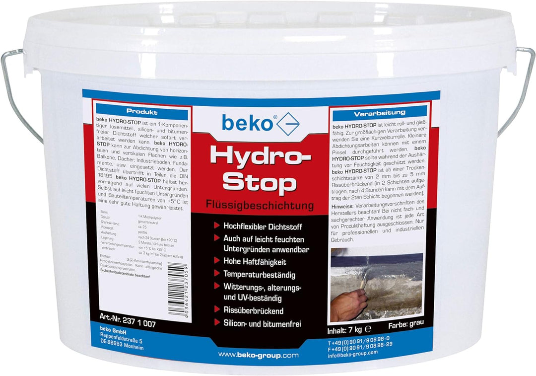 Beko 2371007 Baustoffe, 7kg halbflüssig, Grau