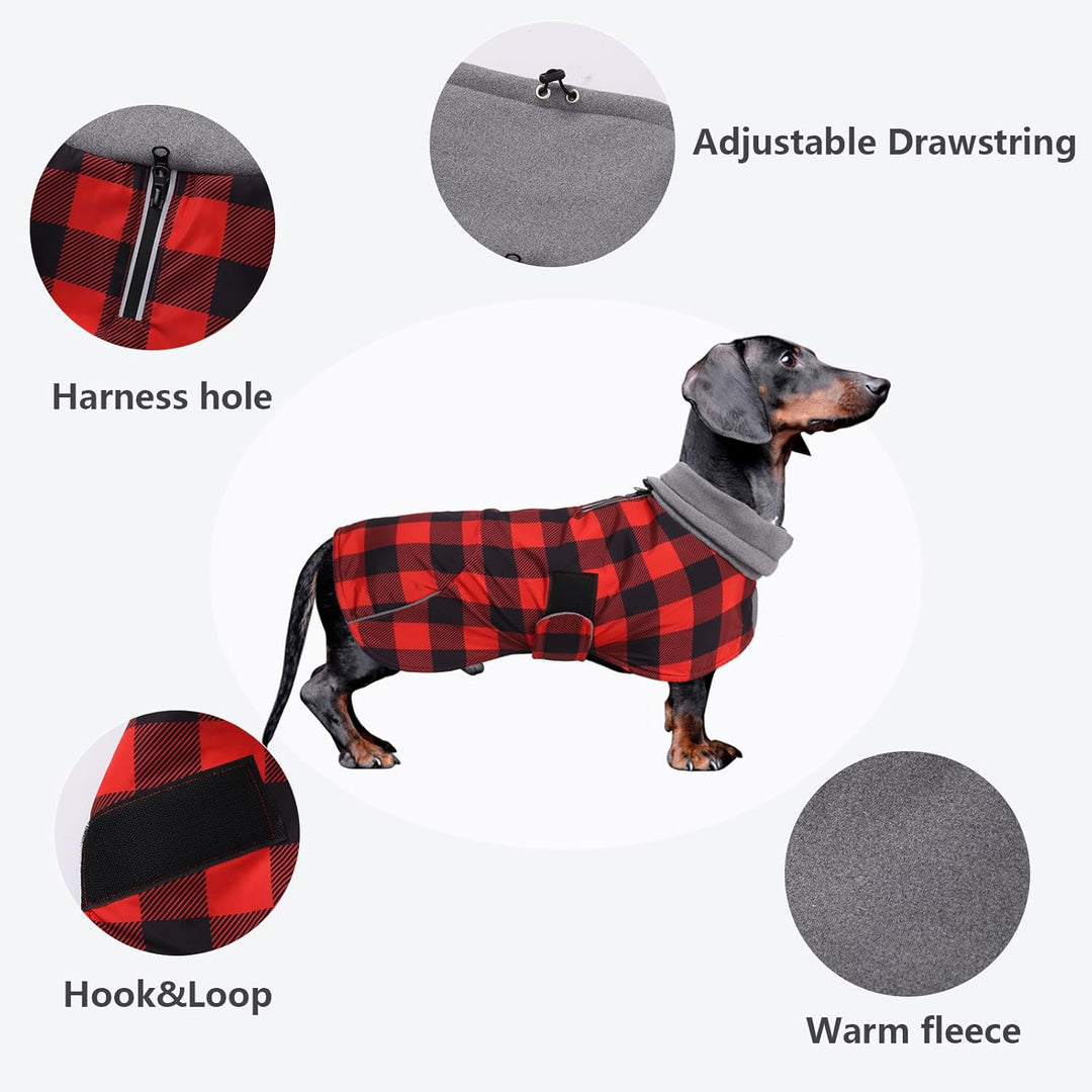 MOREZI Hundejacke ist eine wasserdichte, mit Fleece gefütterte Hundewinterjacke mit verstellbarem Gü