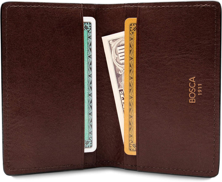 Bosca Visitenkartenetui für Herren, Dunkelbraun, 4" x 2.75" x 0.25", Dolce Collection - Visitenkarte