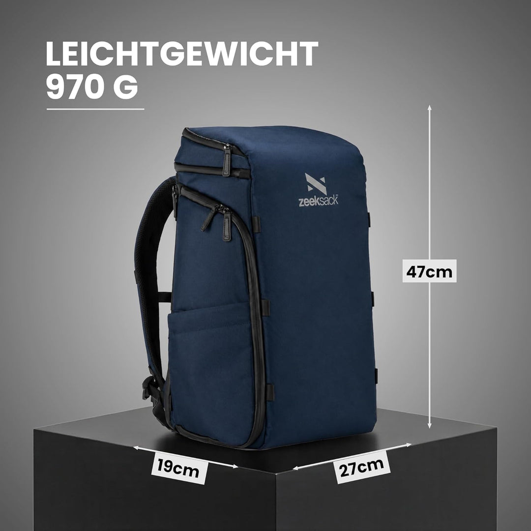 Zeeksack The Organizer 20L, Marineblau - Handgepäck-Rucksack mit Laptopfach Blau Einzel - 20L, Blau