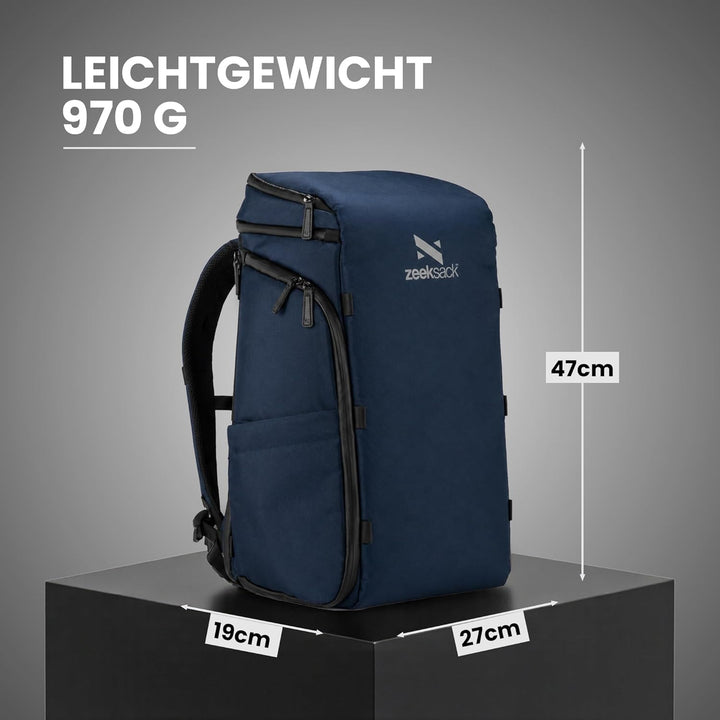 Zeeksack The Organizer 20L, Marineblau - Handgepäck-Rucksack mit Laptopfach Blau Einzel - 20L, Blau