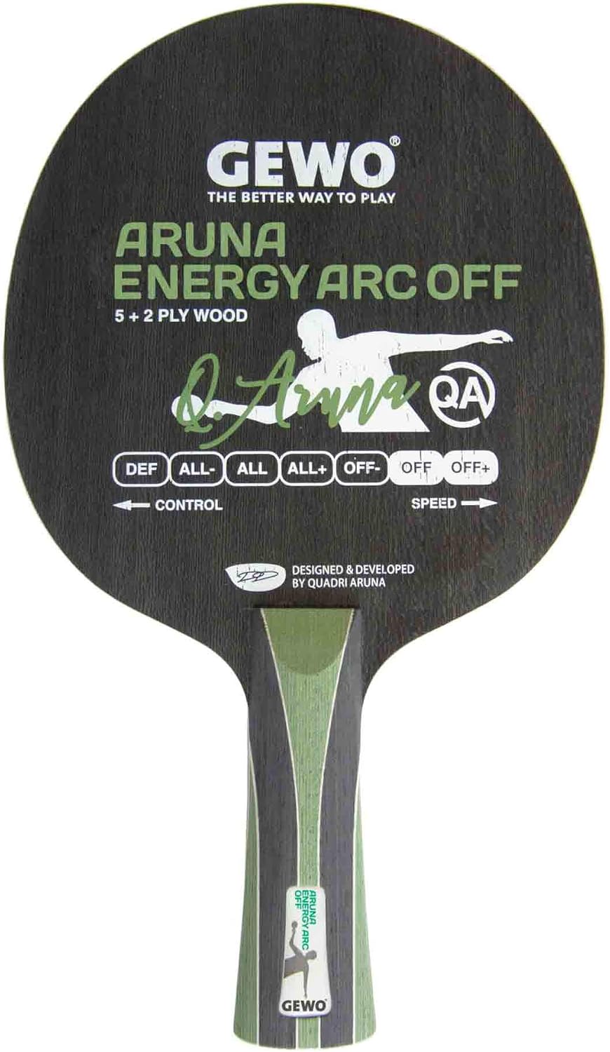 GEWO Aruna Energy ARC Off Tischtennisholz – 5+2-lagig mit Aramid-Carbon – schnellstes Aruna-Holz für