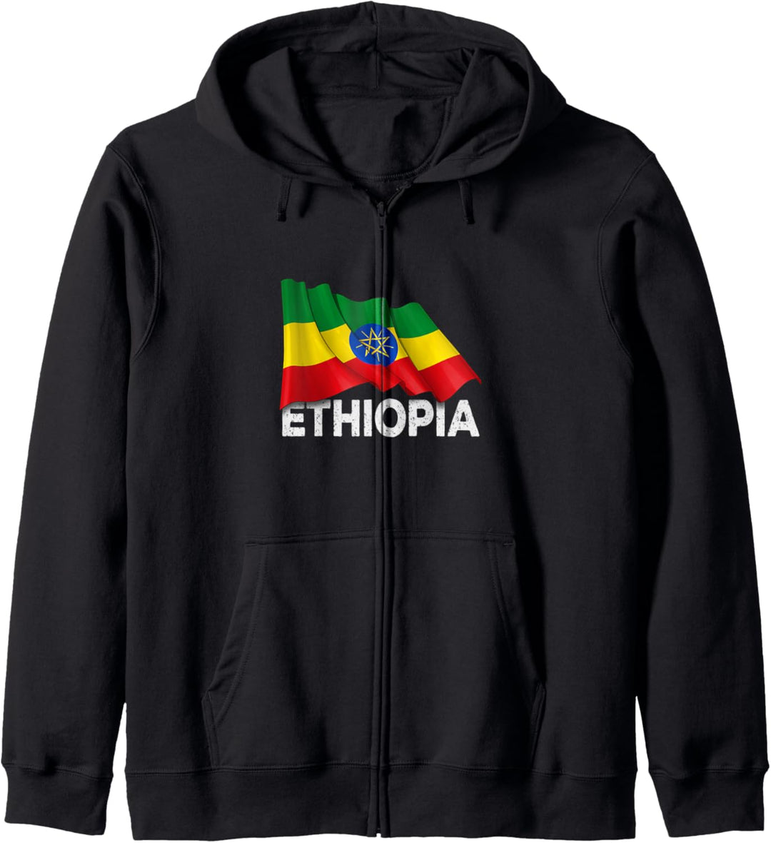 Äthiopien Country Shirt - Winkende äthiopische Flagge Kapuzenjacke