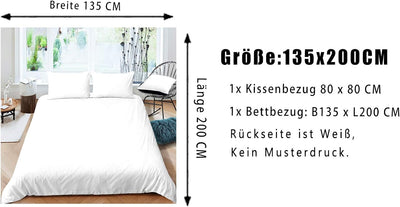 Loussiesd Dinosaurier Bettwäsche Kinder 135x200cm Mädchen Bunt Dinos Bettbezug Set Süss Dinosaurier