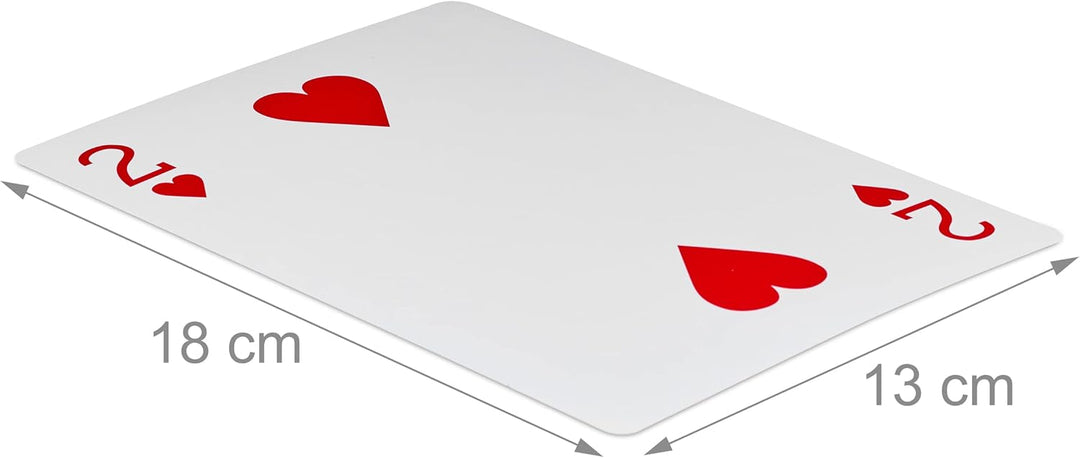 Relaxdays 5 x Jumbo Pokerkarten, 270 Karten, wasserfeste XXL-Kunststoffspielkarten, Spassgeschenk od