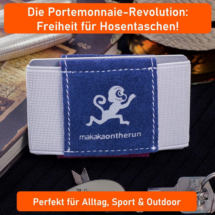 MakakaOnTheRun® Kartenetui Herren Wallet mit Münzfach, Kartenhalter, Kreditkartenetui, Slim Wallet H
