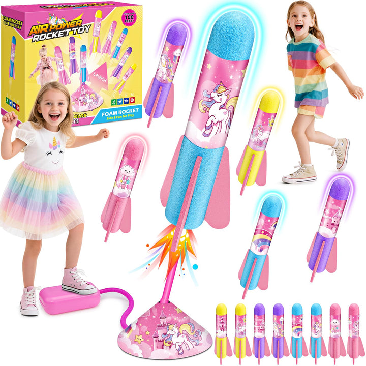 Anginne Raketen Spielzeug, Einhorn Geschenk Mädchen Outdoor Spielzeug ab 3 4 5 6 7 8 Jahre Outdoor S