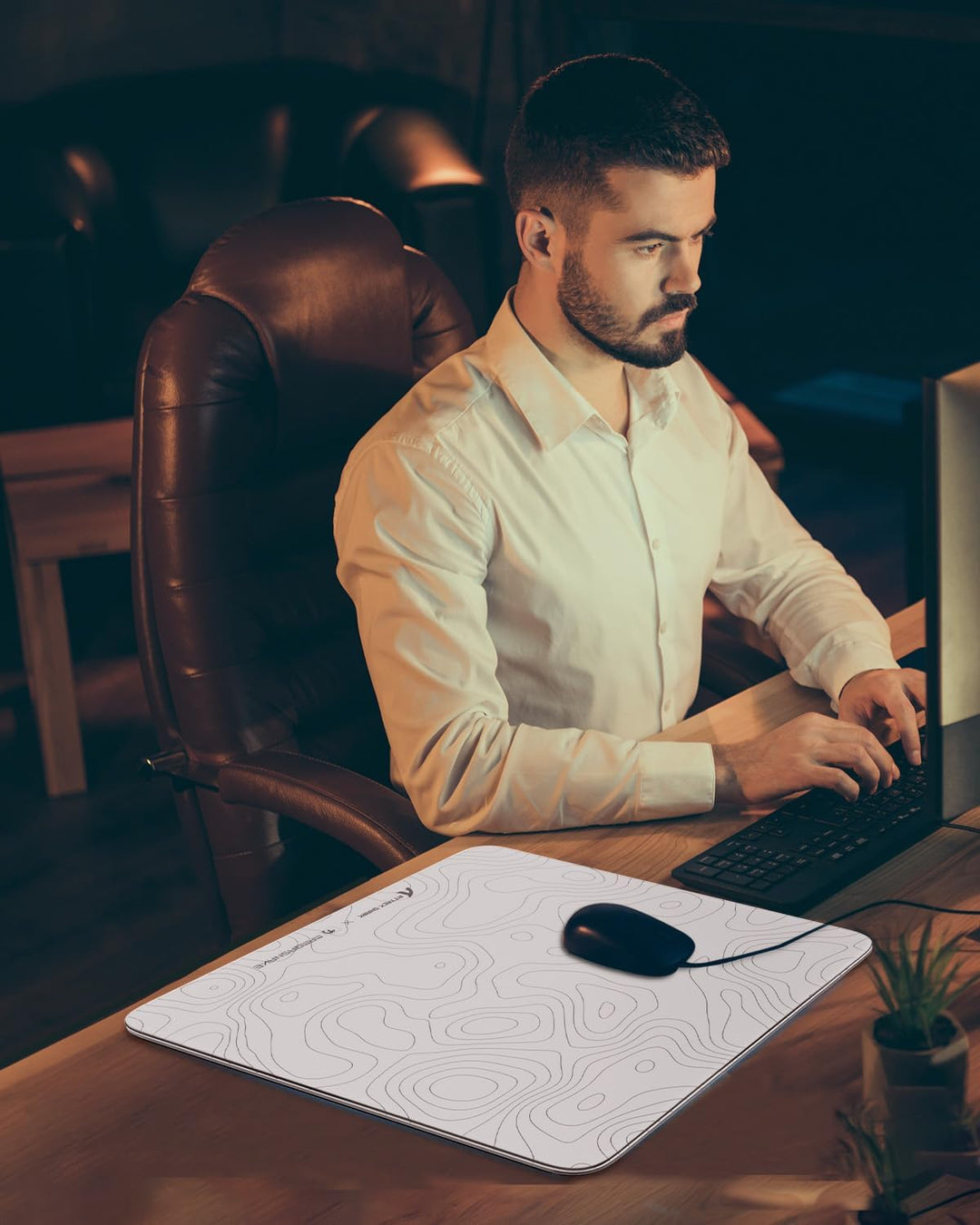 MAMBASNAKE x ATTACK SHARK CM05 Contour Glass Hard Gaming Mousepad,Nano-Micro-Etched Texture,Smooth G