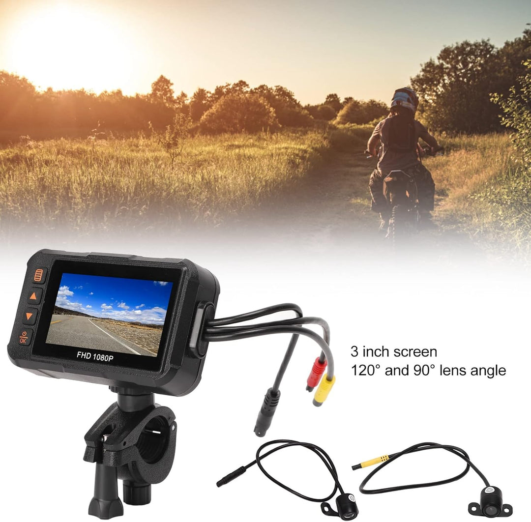 Motorrad-Action-Kamera 3-Zoll-Motorrad-Dashcam 1080P Vorne Hinten Video Fahrrecorder Loop-Aufnahme G