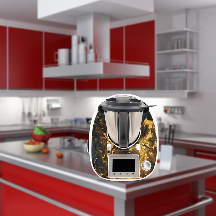 Deko Schutz Aufkleber kompatibel mit Küchenmaschine Thermomix TM5 Design Sticker Klebefolie Zubehör