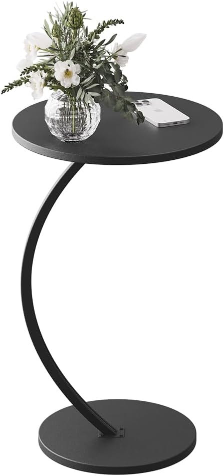 Vicco Beistelltisch Alvio, Schwarz, 40 x 60 cm | als Ablagefläche für Wohnzimmer oder Schlafzimmer e