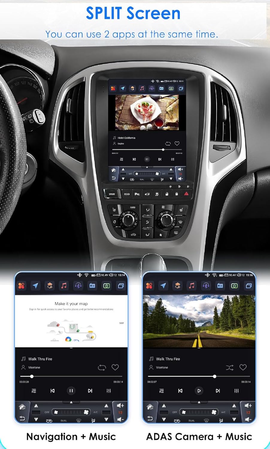 9.7 Zoll HD Auto Radio Autospieler 2+32GB GPS Navigation Carplay/Android Touchscreen Player Autoradi