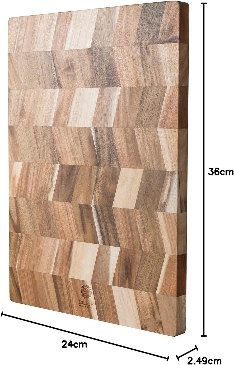 BILL.F Holz Schneidebrett, Acacia Holz Schneidebrett für Küche,Multifunktionales küchenbrett, servie