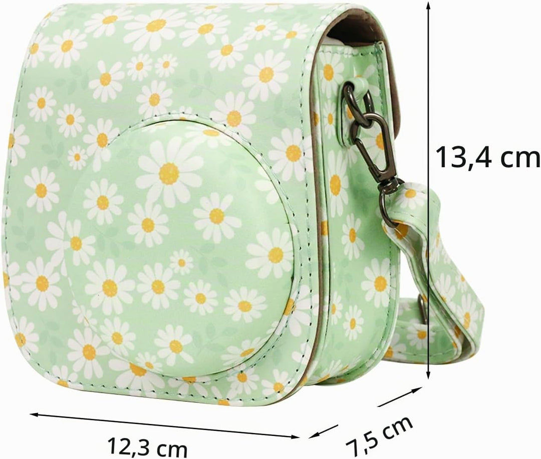 Schutzhülle kompatibel mit Fujiilm Mini 12 11 9 8 8+ Sofortbildkamera, Kameratasche aus PU-Leder mit