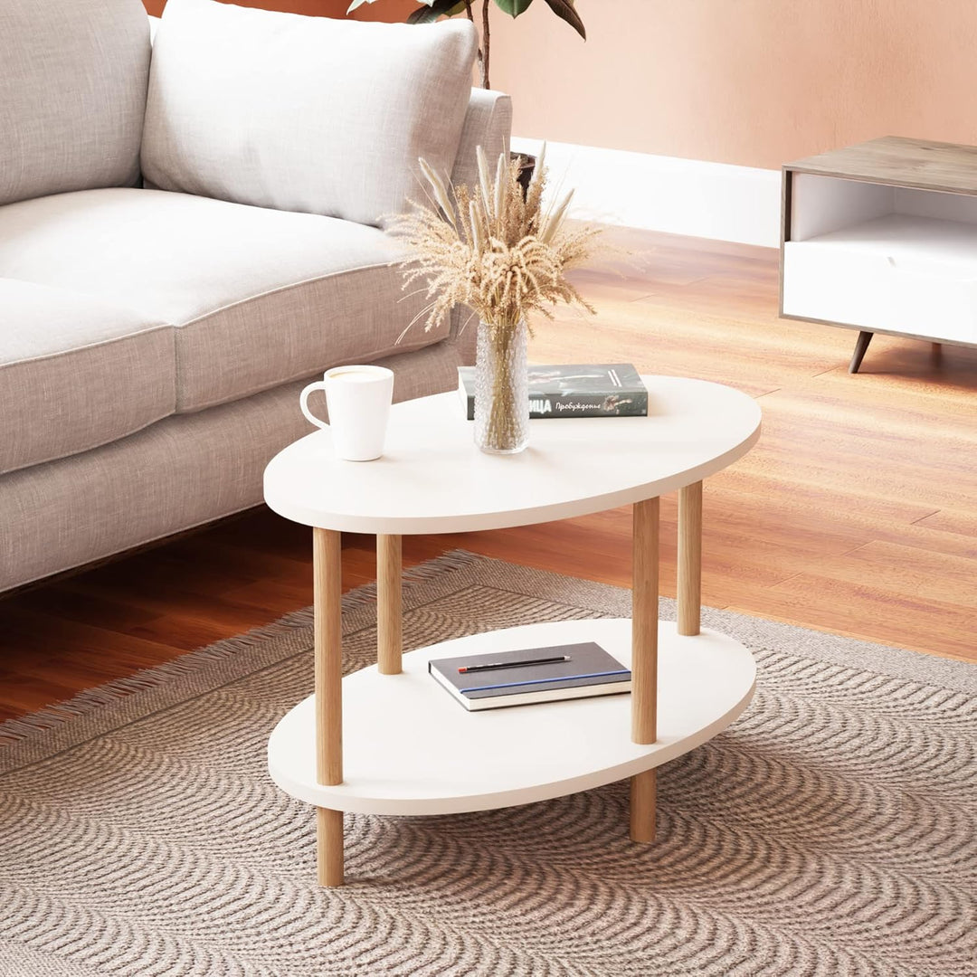 [en.casa] Couchtisch Højreby mit unterer Ablage Wohnzimmertisch Kaffeetisch 43 x 70 x 44 cm Sofatisc