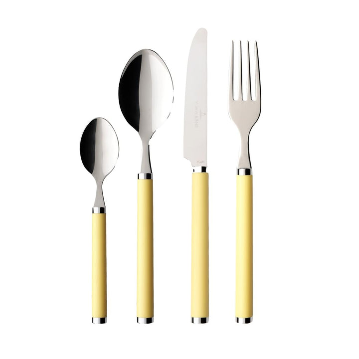 Villeroy und Boch Play Sunny Day Tafelbesteck, für bis zu 6 Personen, 24-teilig, Edelstahl, Griff au