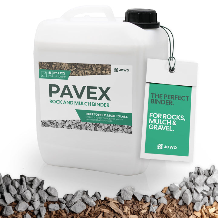 PAVEX - 5L Kiesbinder zum verkleben von Steinen, Mulch und Schotter Aller Art. Verbund von Steinen f