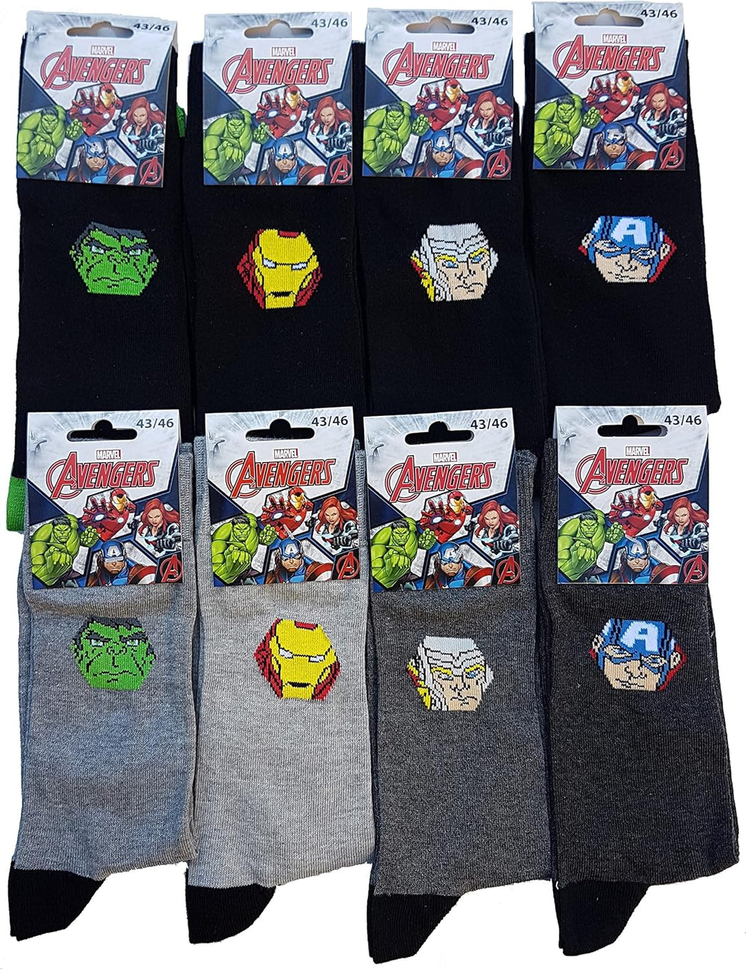 Ozabi Socken MEN Licence PACK MIT 12 PAAREN SURPRISE 43-46 3 ER PACK AVENGERS, 43-46 3 ER PACK AVENG