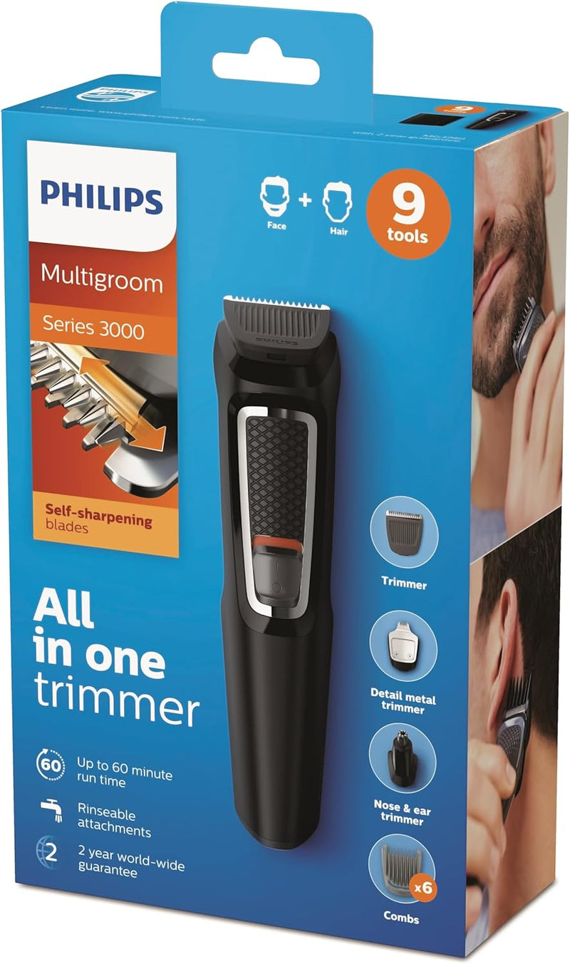 Philips Multigroom Series 3000 9-in-1, für Gesicht und Haare (Model MG3740/15)