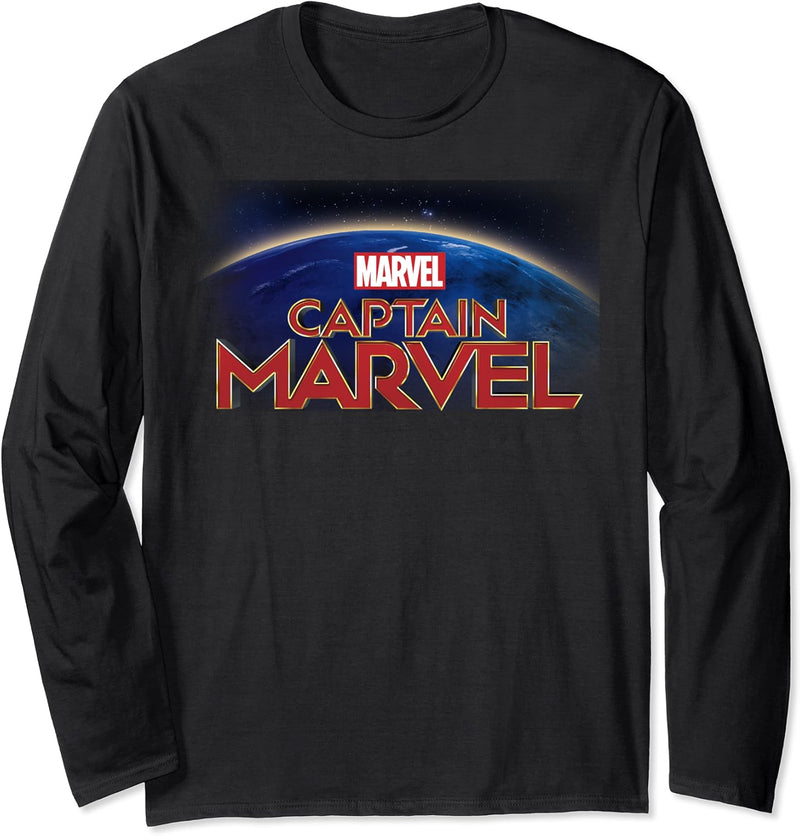 Captain Marvel Globe Logo Langarmshirt
