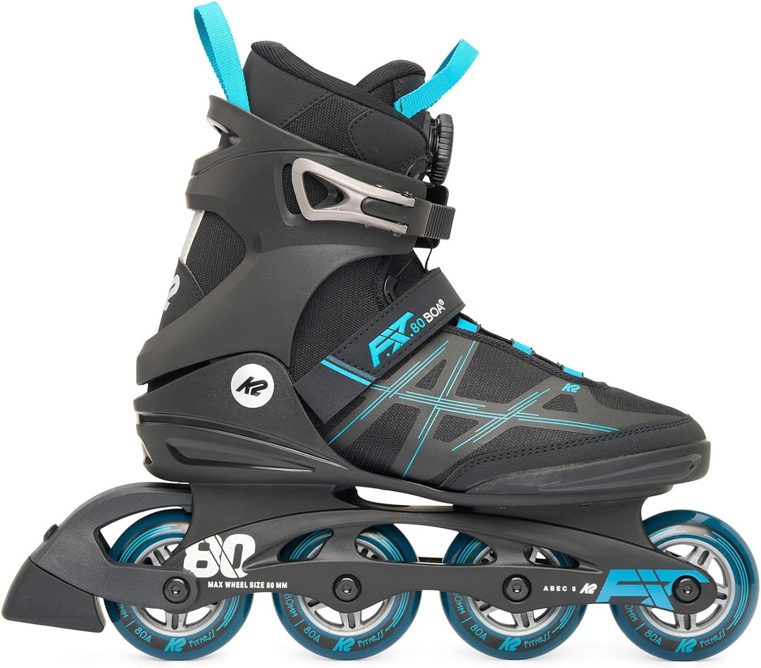 K2 Herren F.i.t. 80 Boa Inline Skates EU: 48 (UK: 12 / US: 13) black - blue, EU: 48 (UK: 12 / US: 13
