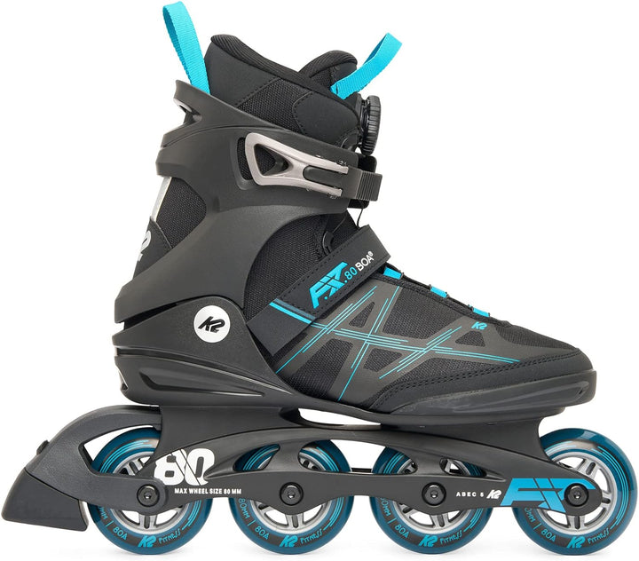 K2 Herren F.i.t. 80 Boa Inline Skates EU: 48 (UK: 12 / US: 13) black - blue, EU: 48 (UK: 12 / US: 13