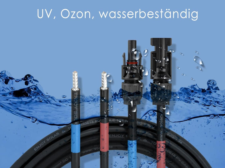 enjoy solar 4mm² Profi-Verbindungskabel Solarmodul zu Solarladeregler Anschlusskabel 1m 1m, 4mm², 1m