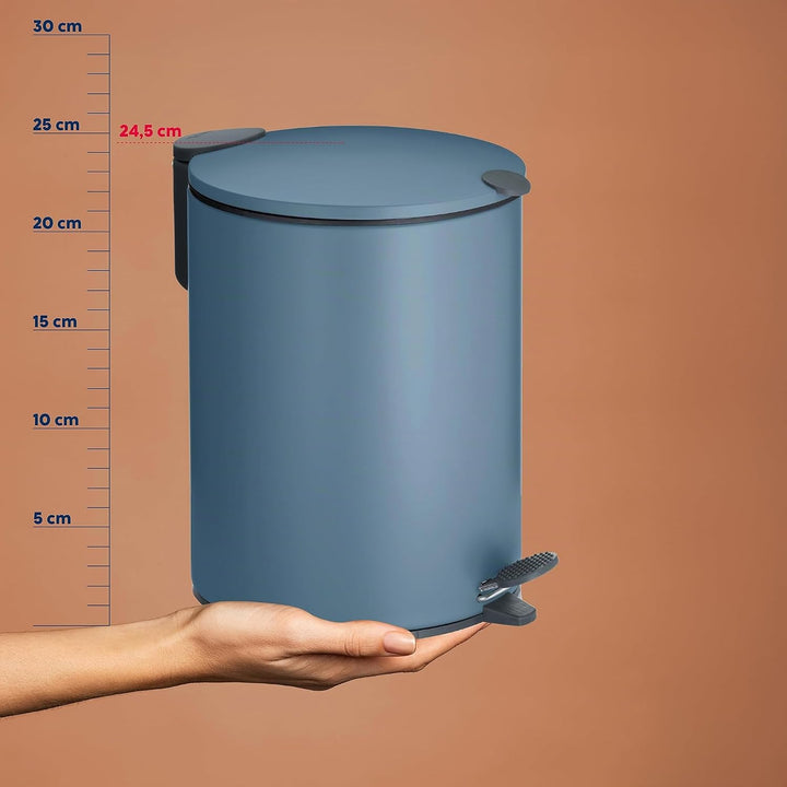 kela Kosmetikeimer 3l blau matt, Silent-Close-Deckel, Tretmülleimer Badezimmer MATS, Badmülleimer mi