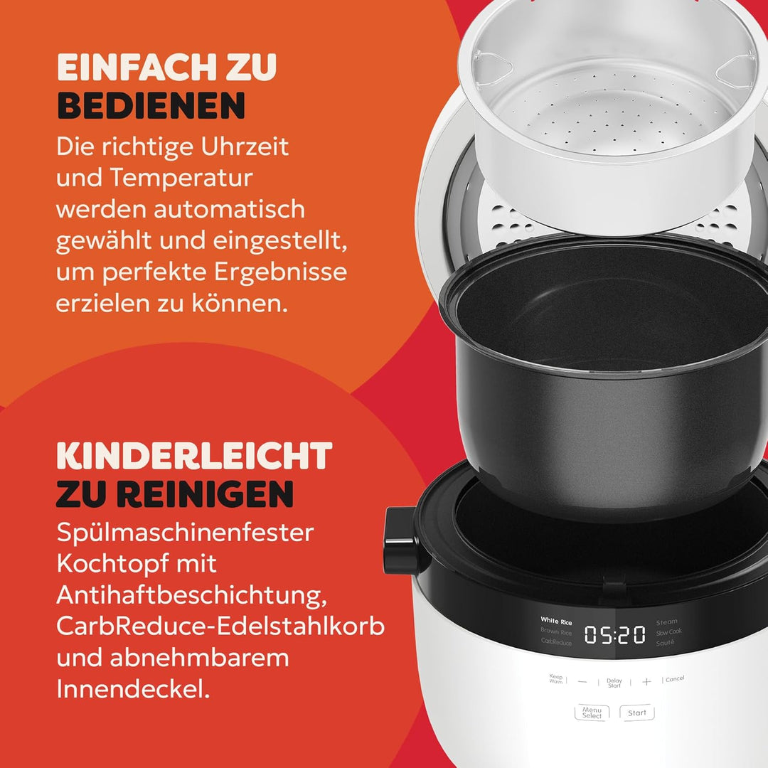 Instant Reiskocher und Dampfgarer - Automatischer, vielseitiger Reiskocher, Dampfgarer und Sauté-Pfa