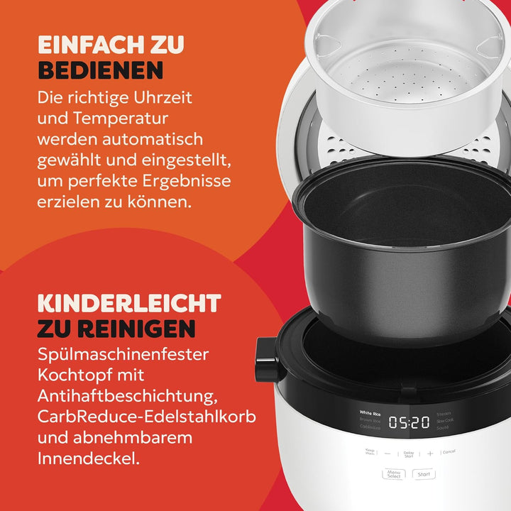 Instant Reiskocher und Dampfgarer - Automatischer, vielseitiger Reiskocher, Dampfgarer und Sauté-Pfa