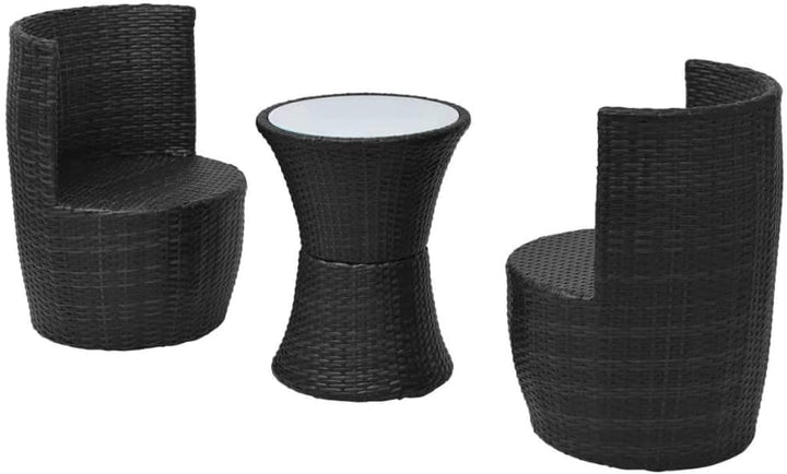 vidaXL Gartenmöbel 5-TLG. Poly Rattan Bistroset Sitzgruppe Garnitur Balkonset Schwarz, Schwarz