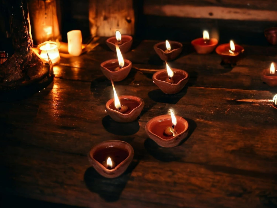 Natürlicher Ton, traditionelles Diwali Ke Diye | Erdton Diya | Mitti Ka Diva | Diyas für Pooja (12 S