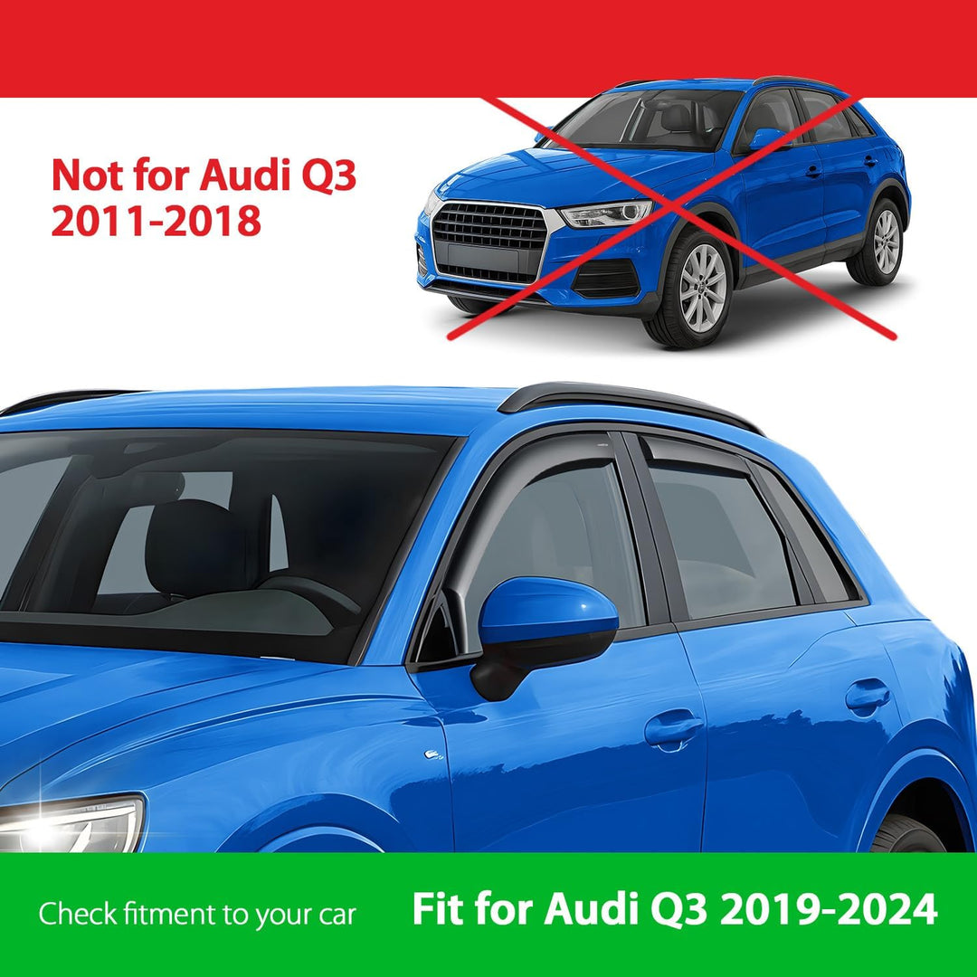 Goodyear Windabweiser für/kompatible mit Audi Q3 2019-2024 SUV - Integrierte Regenabweiser - Autofen
