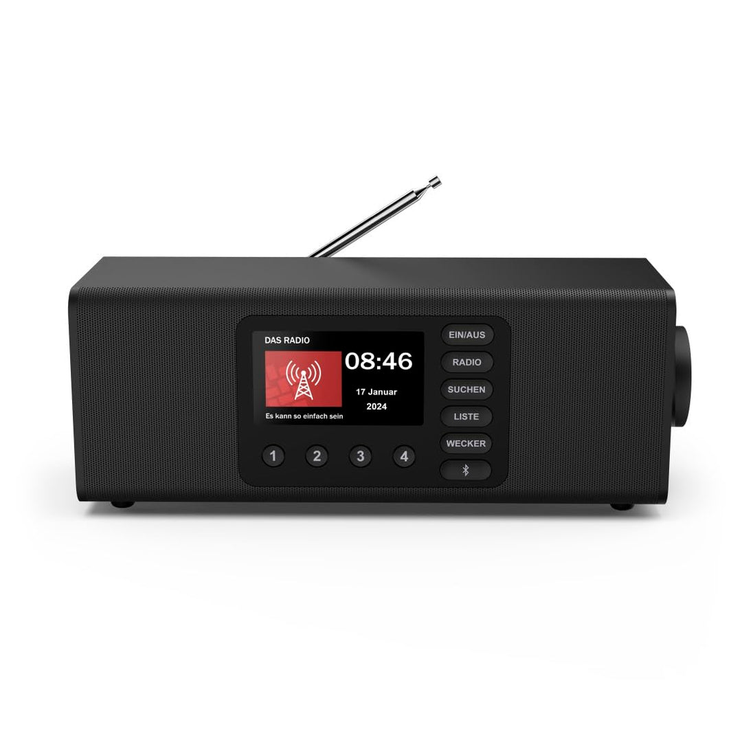 Hama Digitalradio mit Wecker (DAB Radio mit grossem Display, Küchenradio, DAB+, Seniorenradio mit ei