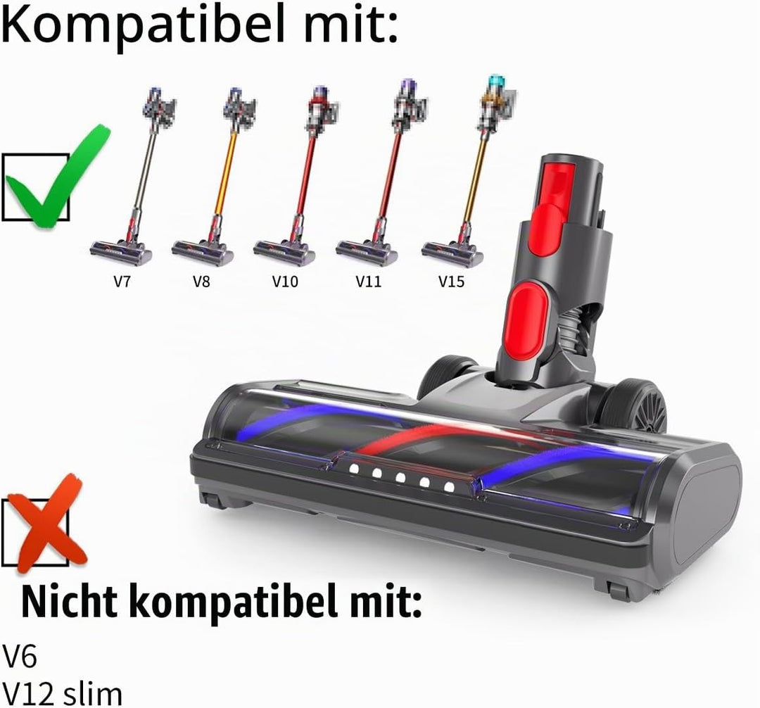 Bürste kompatibel mit Dyson Staubsauger V7, V8, V10, V11, V15, Bodendüse und Bodenbürste für Dyson S