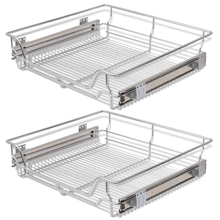 vidaXL 2X Einbauschublade 60cm Teleskopschublade Korbauszug Küchenschrank 600 mm, 600 mm