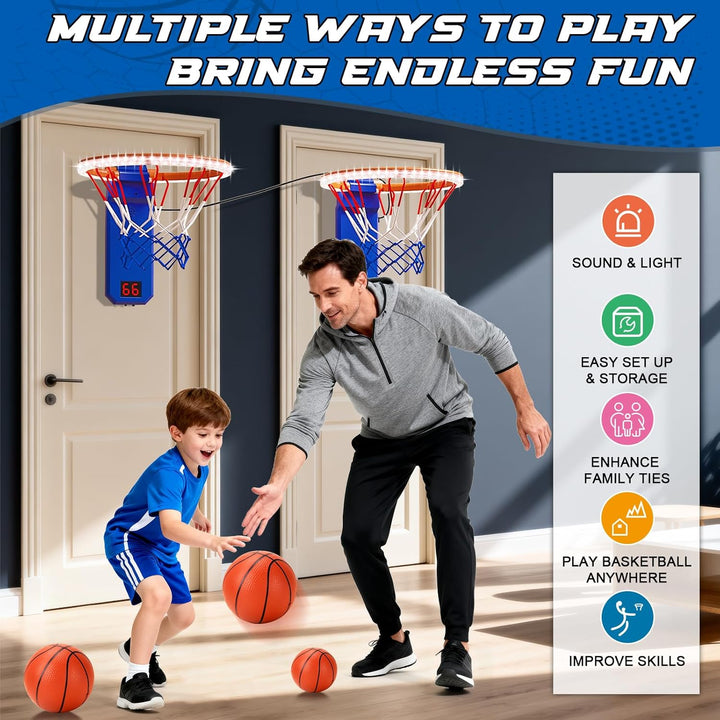 Mini Basketballkorb, 2pcs Basketballkorb mit Elektronische Anzeigetafel, Indoor Hoop Höhenverstellba