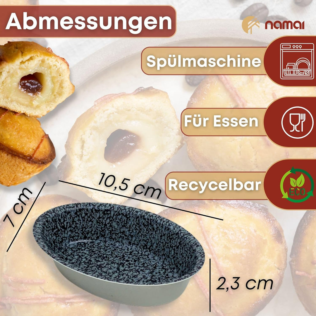 NAMAI 12 Formen für Pasticiotti Leccesi, Ausstechformen für Leccesi, Material aus Aluminium, Antihaf