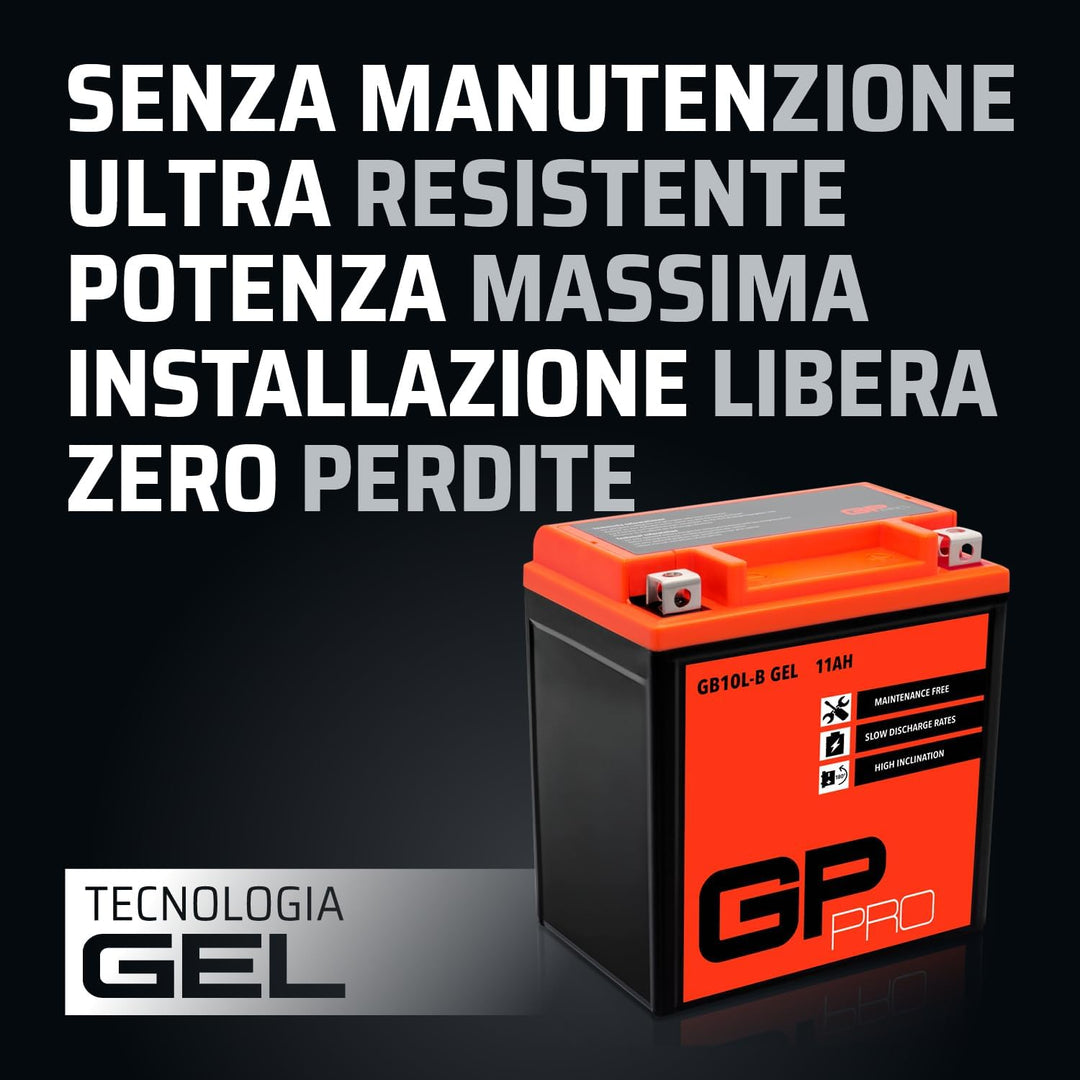 GP-PRO GB10L-B 12V 11Ah GEL-Batterie (Kompatibel mit YB10L-B / YB10L-B2) (Wartungsfrei &amp; Versiegelt)