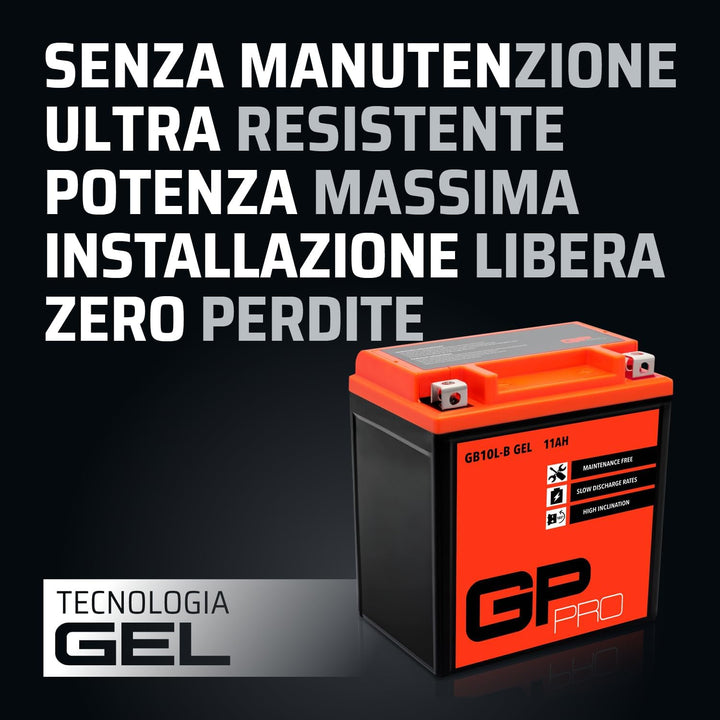 GP-PRO GB10L-B 12V 11Ah GEL-Batterie (Kompatibel mit YB10L-B / YB10L-B2) (Wartungsfrei &amp; Versiegelt)