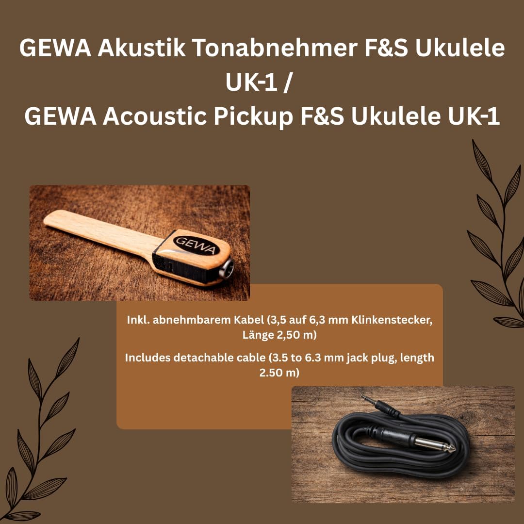 Fire & Stone 942028 Akustiktonabnehmer UK-1 Ukulele, UK-1
