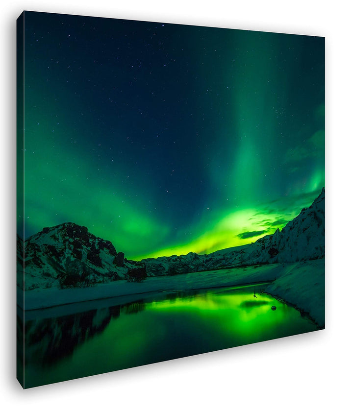 deyoli Aurora Borealis Format: 70x70 als Leinwand, Motiv fertig gerahmt auf Echtholzrahmen, Hochwert