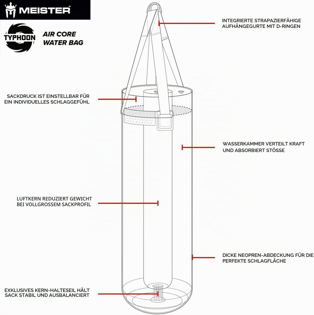 Meister Typhoon Wassergefüllter Schwerer Boxsack mit Luftkern und Neoprenhülle für Boxen und MMA – 1